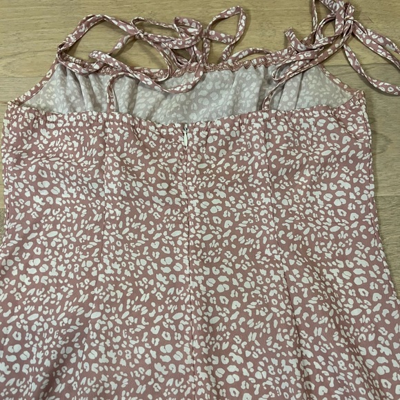 SHEIN Print Tie Mini Dress, Size Small, Pink and White - Picture 8 of 8